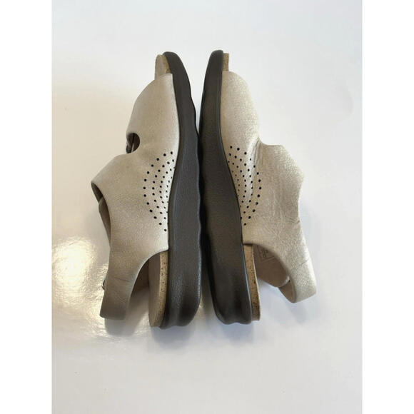 SAS Relaxed Heel Straps Sandal Women's 8 Wide Web Linen Leather Tripad Comfort - Picture 7 of 16